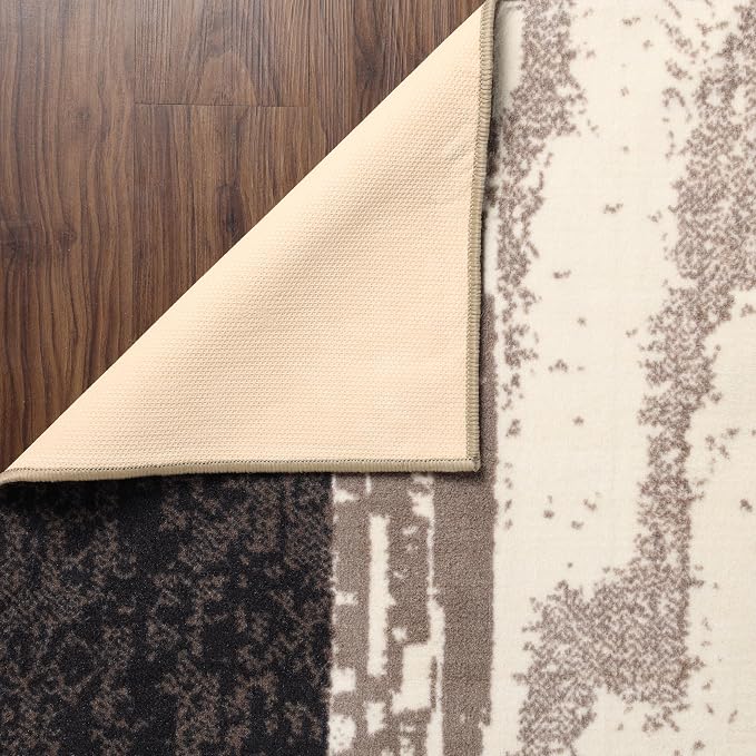 SUPERIOR Rockwood Modern Geometric Indoor Area Rug, 12'x18', A Chocolate | Machine Washable Foldable Rugs, Flexible Cotton Backing, For Bedroom,.